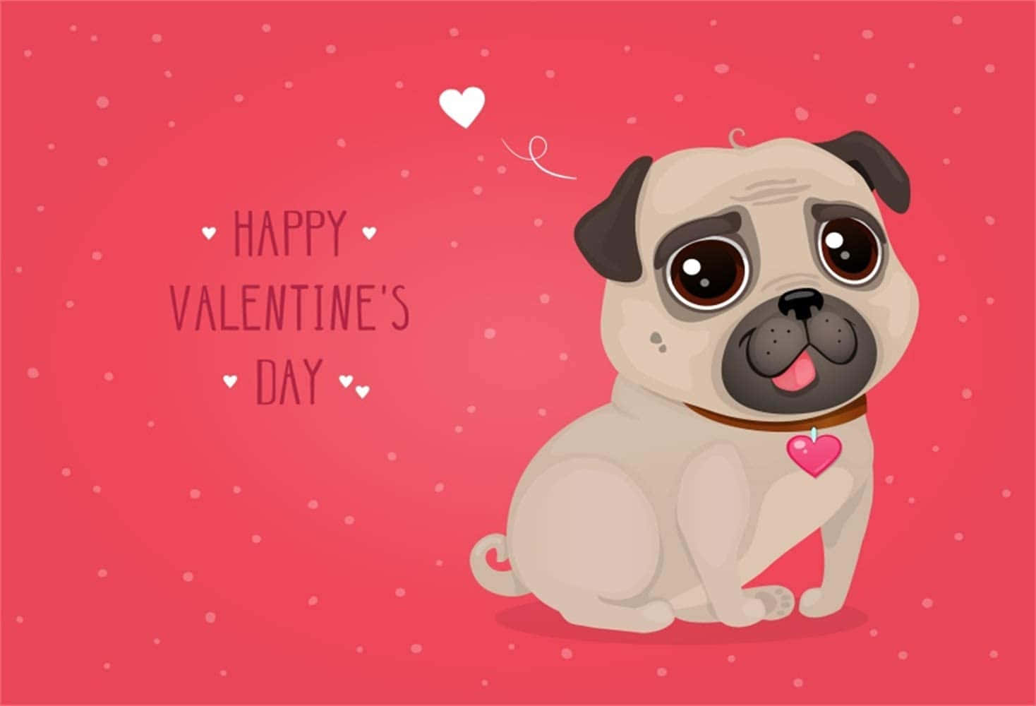 Sevgililer Günü kartında bir pug köpek Duvar Kağıdı