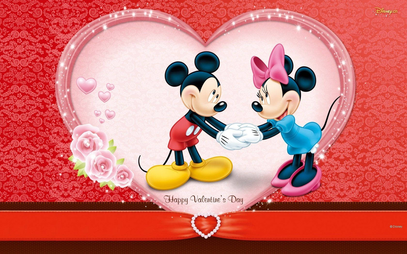 Sevgililer Günü Mickey Mouse Disney Sanatı Duvar Kağıdı