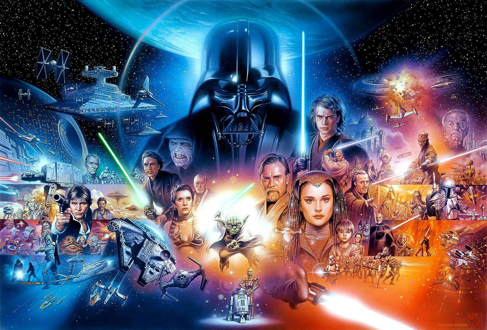 Sevilen Star Wars Serisinin İkonik Karakterleri Duvar Kağıdı