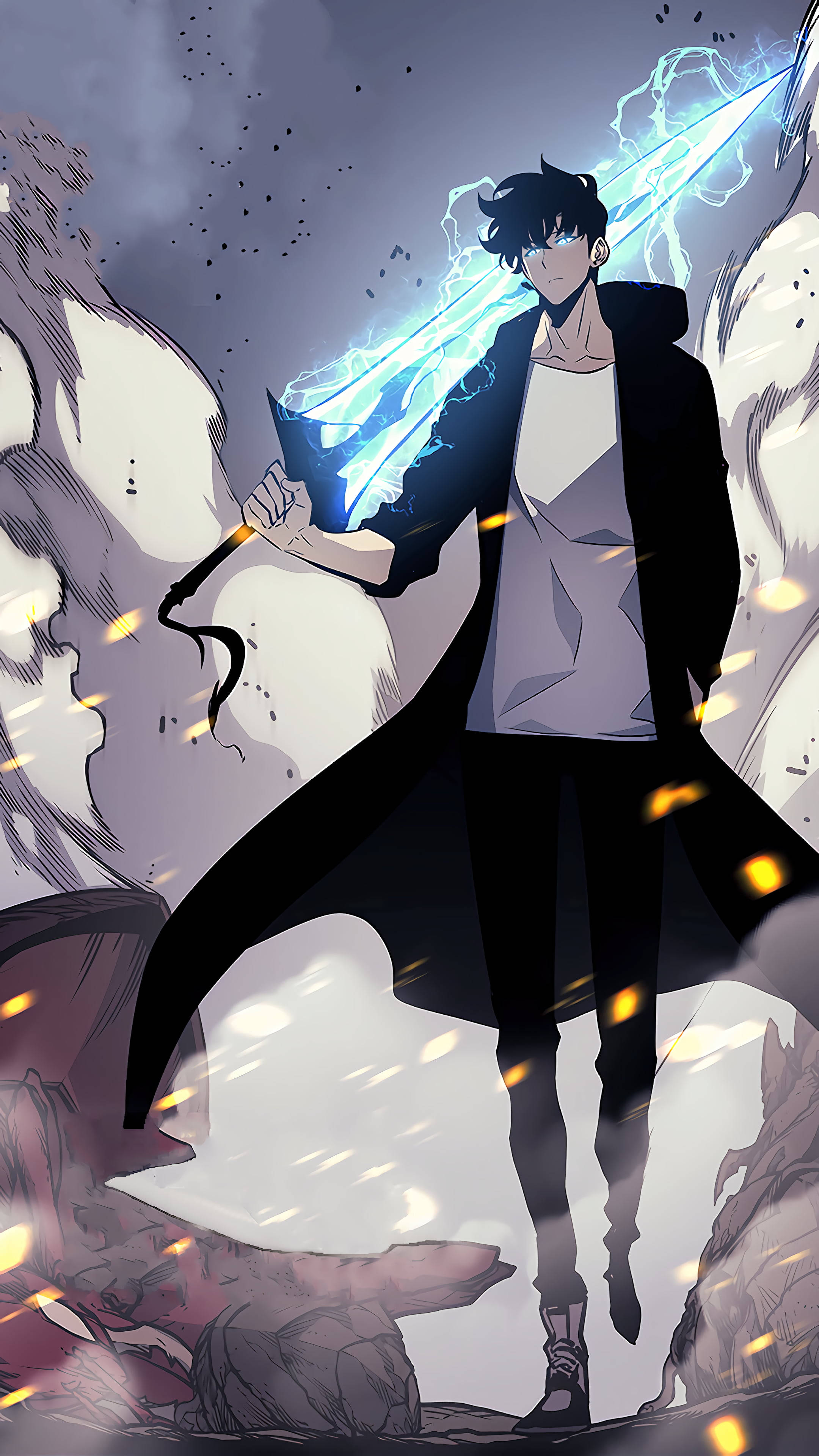 Sevimli Anime Çocuğu Sung Jinwoo Solo Leveling Duvar Kağıdı