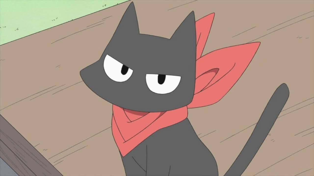 Sevimli anime kedi kameraya bakıyor Duvar Kağıdı