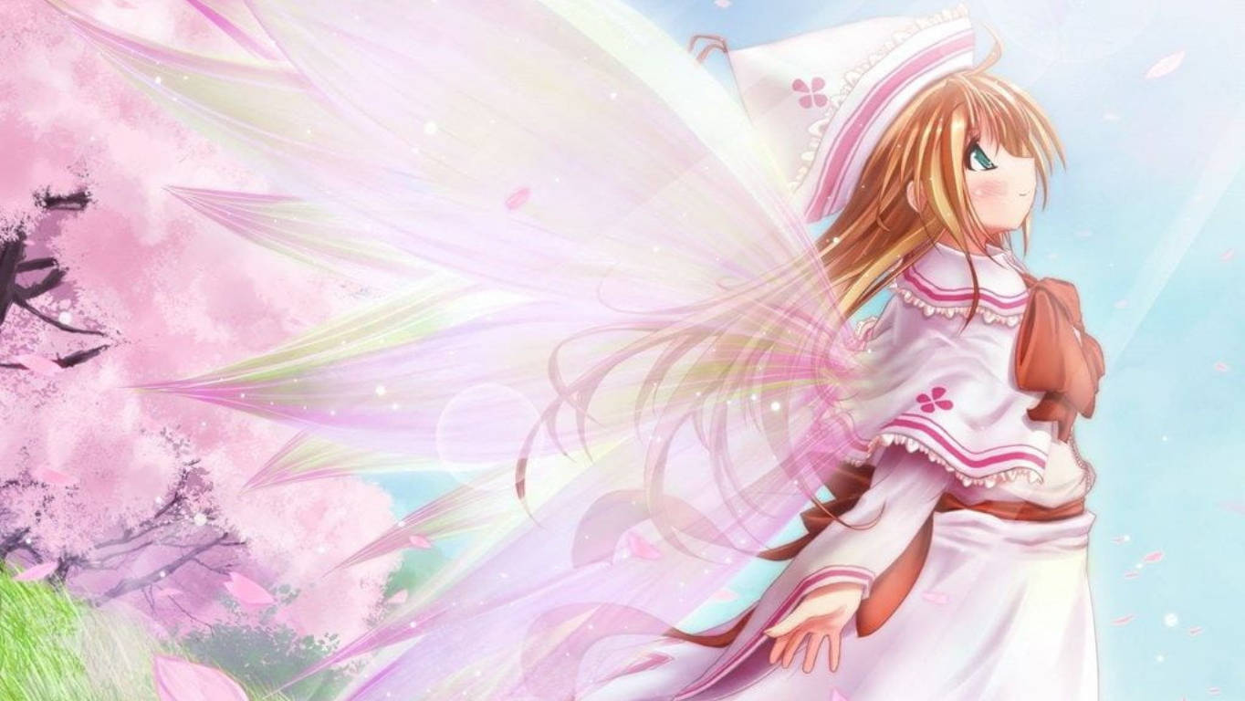 Sevimli Anime Pembe Peri Duvar Kağıdı