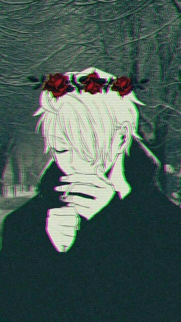 Sevimli Anime PFP Gül Taçlı Çocuk Duvar Kağıdı