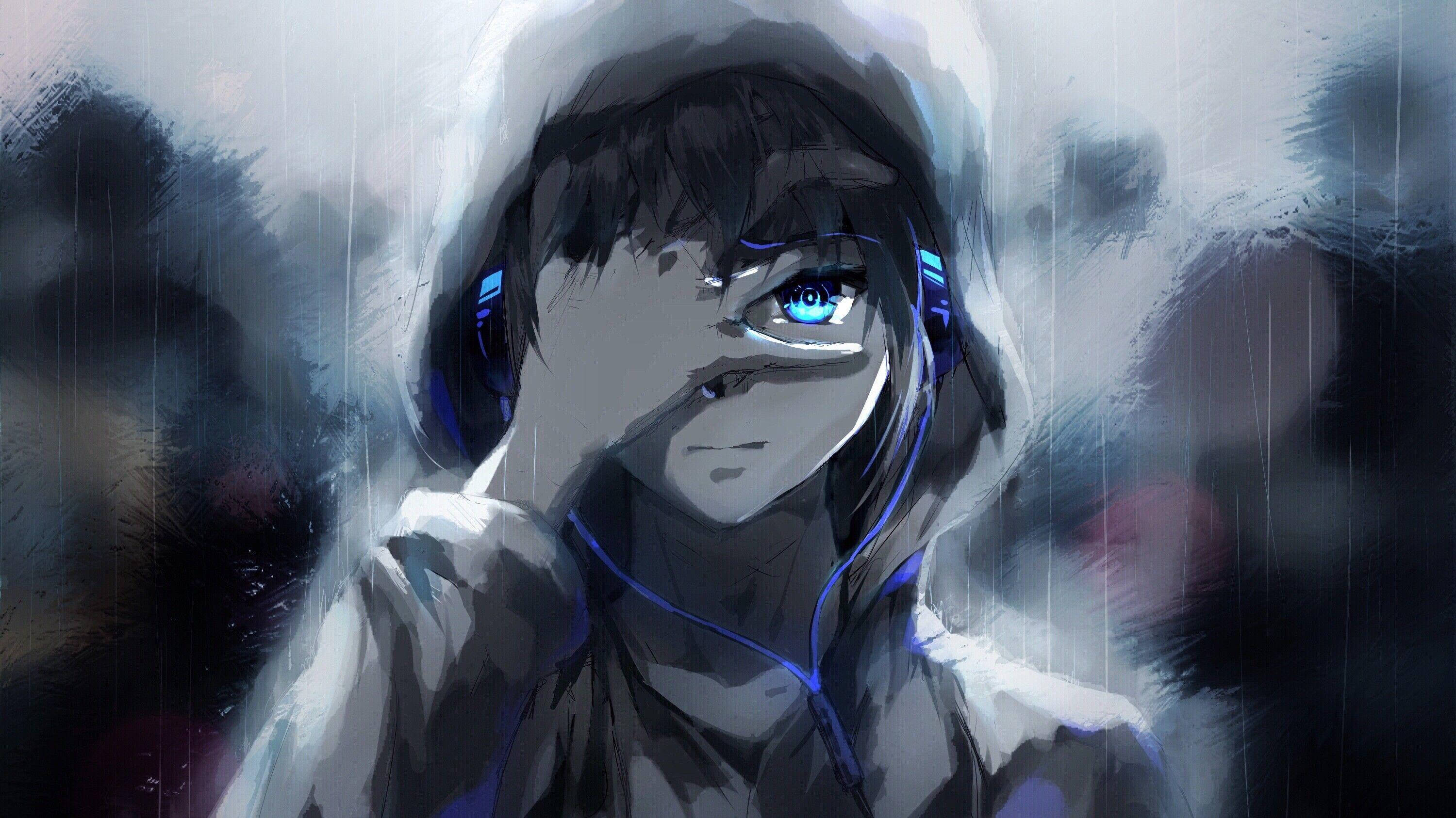 Sevimli Anime PFP Yağmur Sanatı Duvar Kağıdı