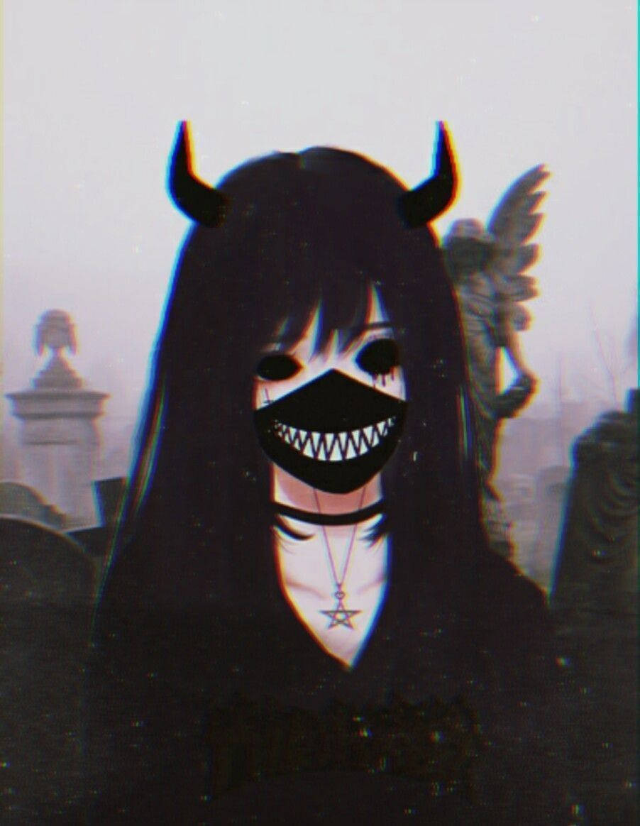Sevimli Anime Profil Fotoğrafı Gotik Kız Duvar Kağıdı