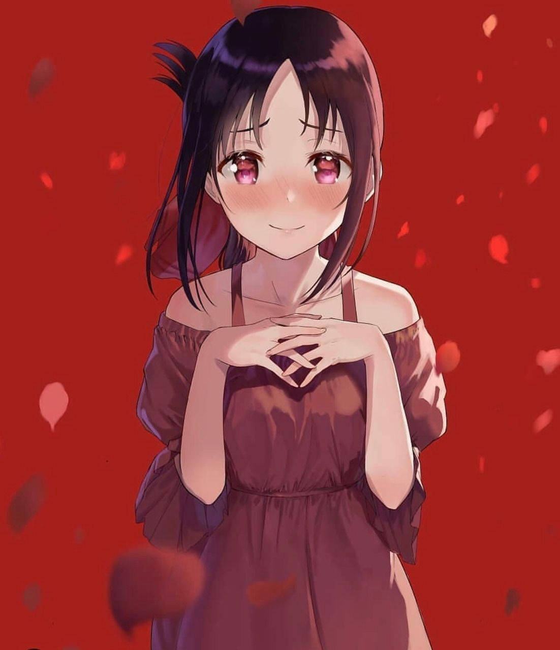 Sevimli Anime Profil Fotoğrafı Kızaran Kız Duvar Kağıdı