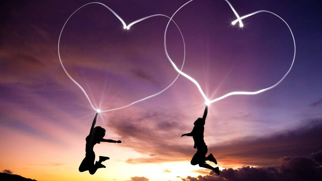 Sevimli Aşk Kalp Işıkları Duvar Kağıdı