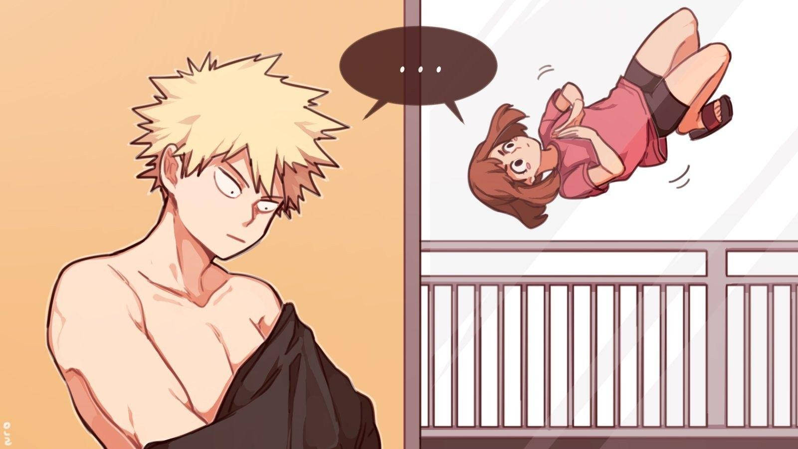 Sevimli Bakugo ve Ochako Değişiyor Duvar Kağıdı