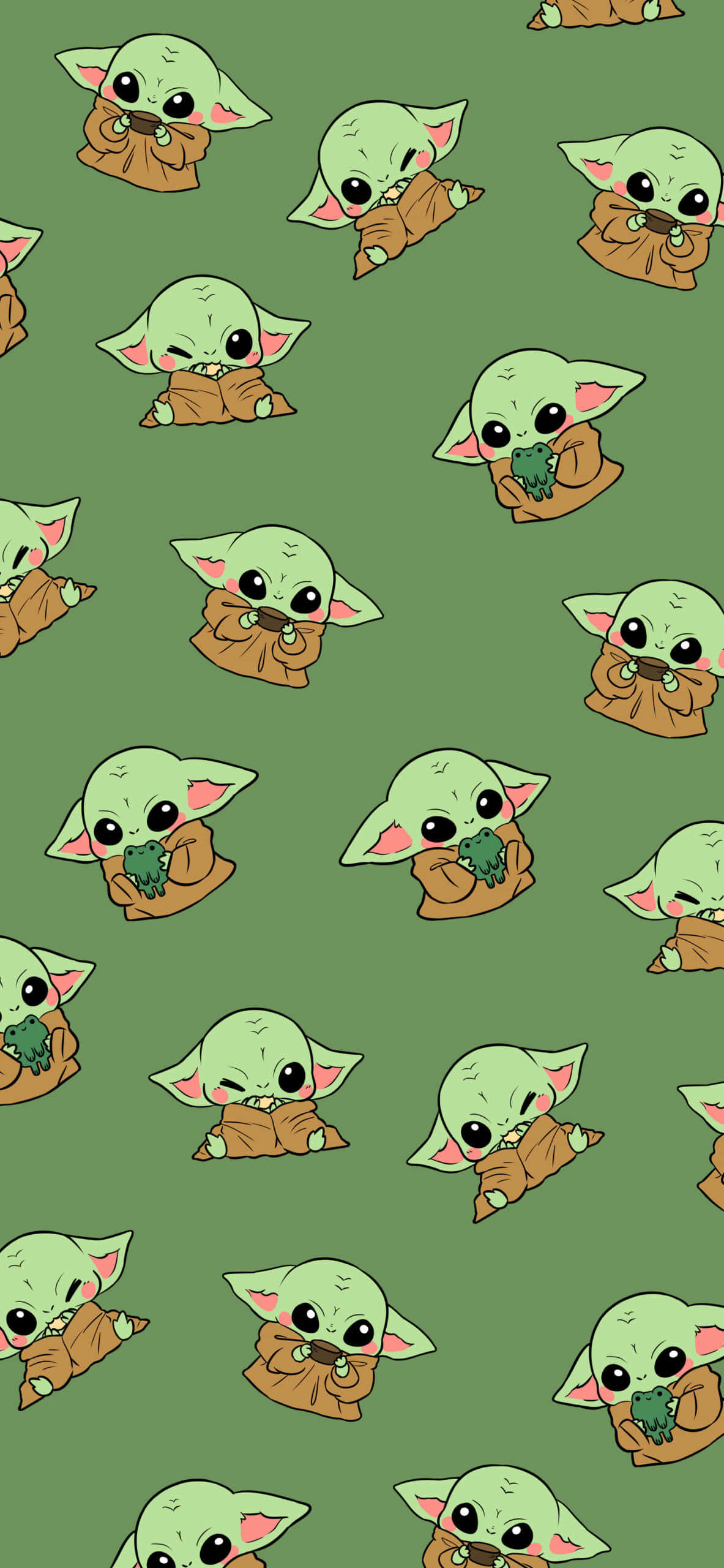 Sevimli Bebek Yoda Desenli Resim Duvar Kağıdı