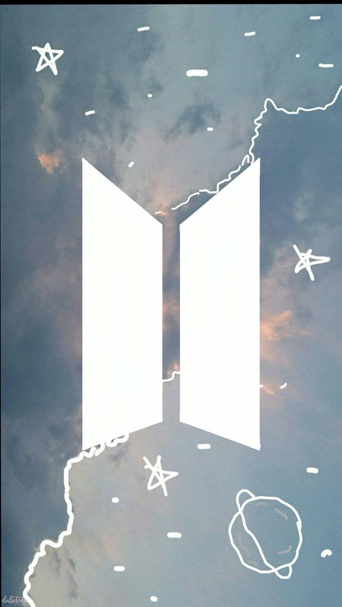 Sevimli BTS Logosu Grafiği Duvar Kağıdı