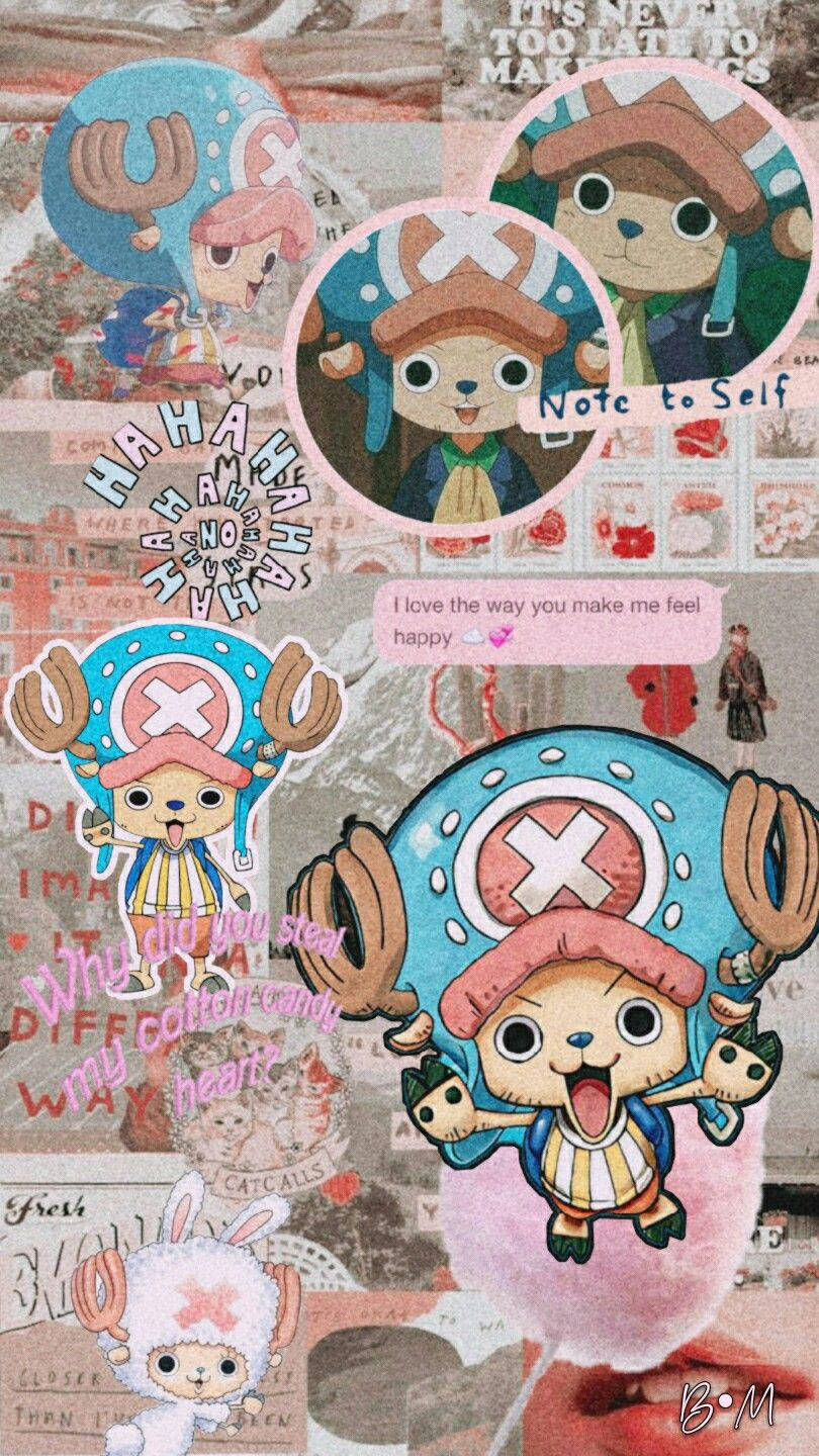 Sevimli Chopper One Piece Estetiği Duvar Kağıdı