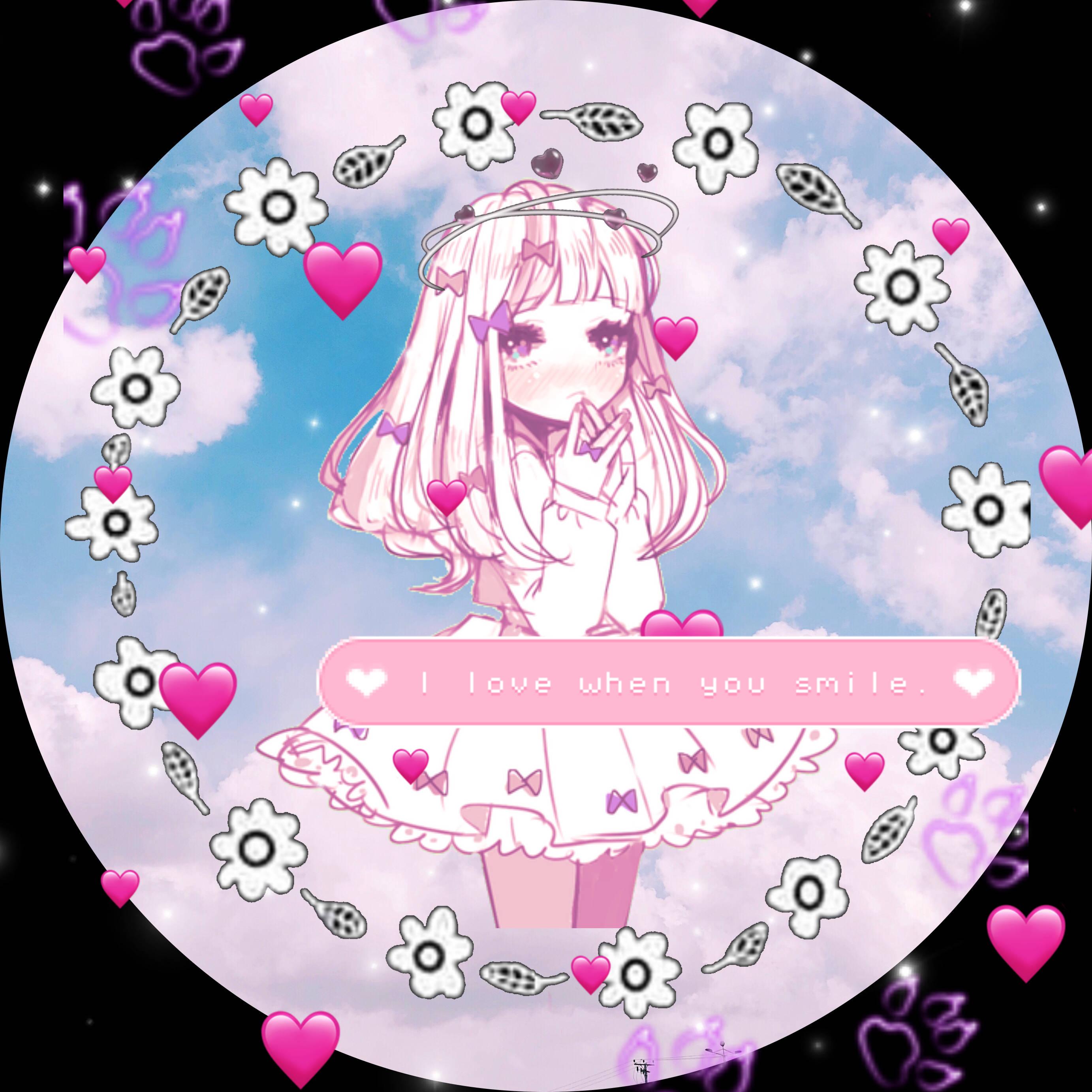 Sevimli Çiçekli Anime Kızı Profil Fotoğrafı Duvar Kağıdı