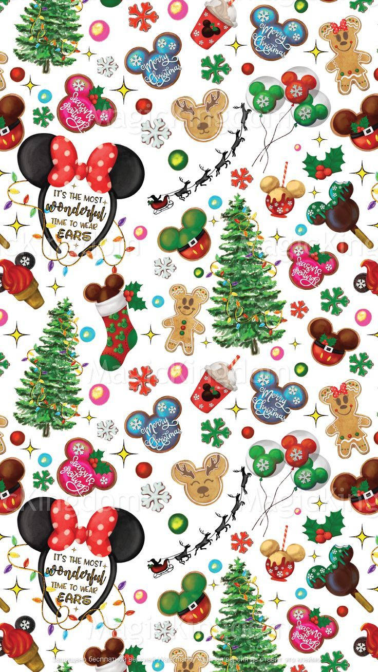 Sevimli Disney Karakterleri Noel iPhone Duvar Kağıdı