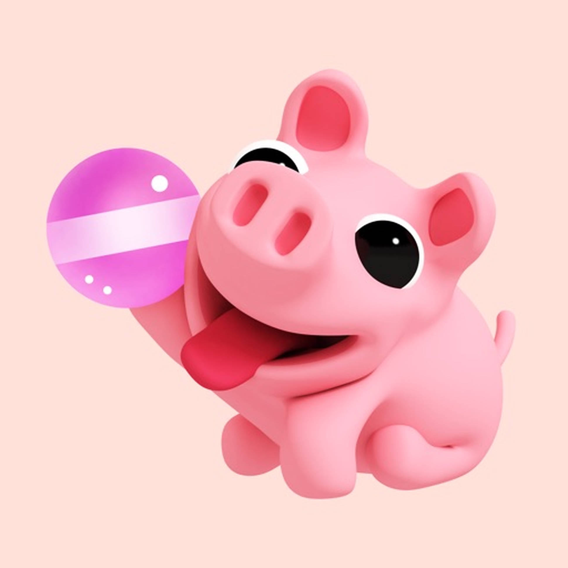 Sevimli Domuz Rosa Duvar Kağıdı
