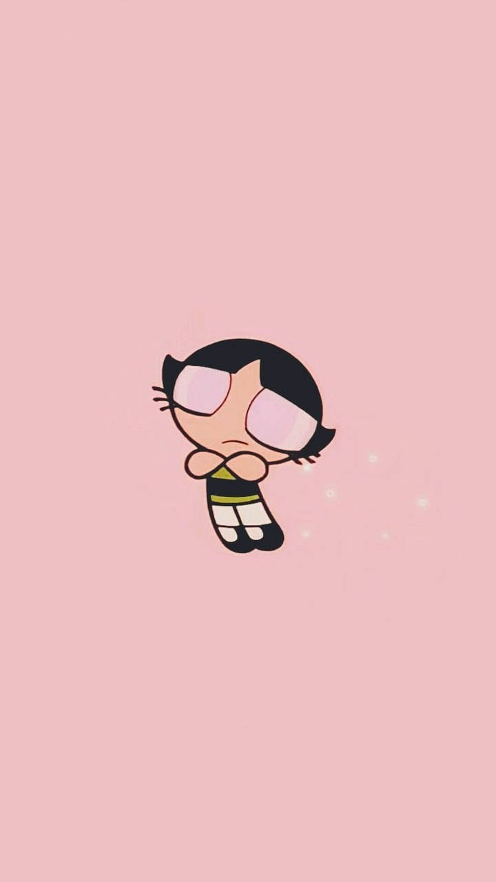 Sevimli Estetik Çizgi Film Powerpuff Kızı Buttercup Duvar Kağıdı