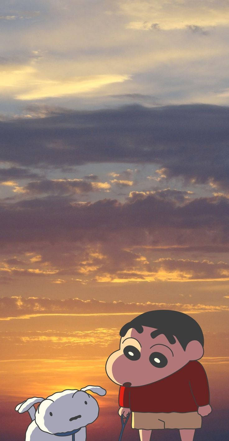 Sevimli Estetik Çizgi Film Crayon Shin-chan Duvar Kağıdı