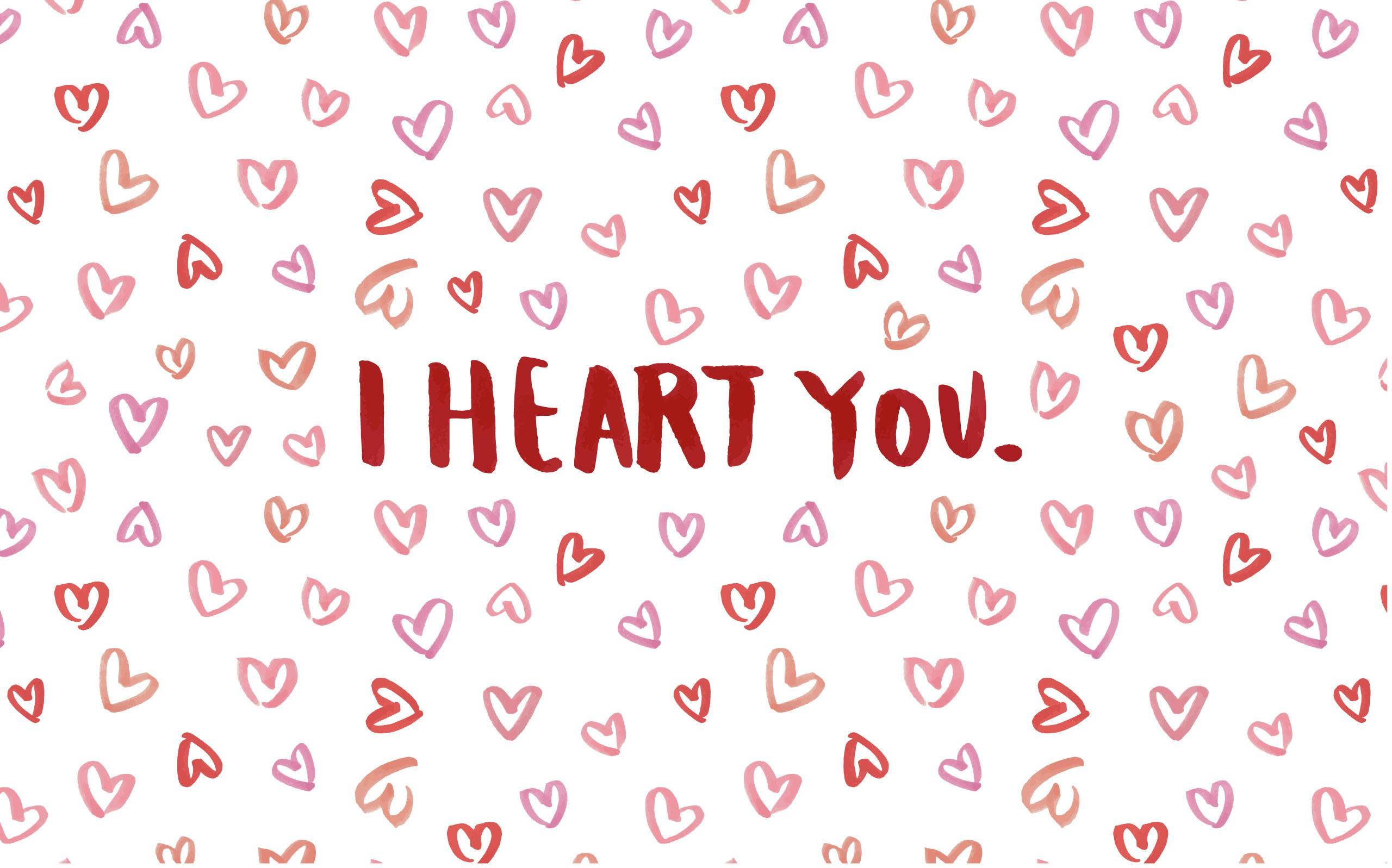 Sevimli Estetik I Heart You Bilgisayar Duvar Kağıdı