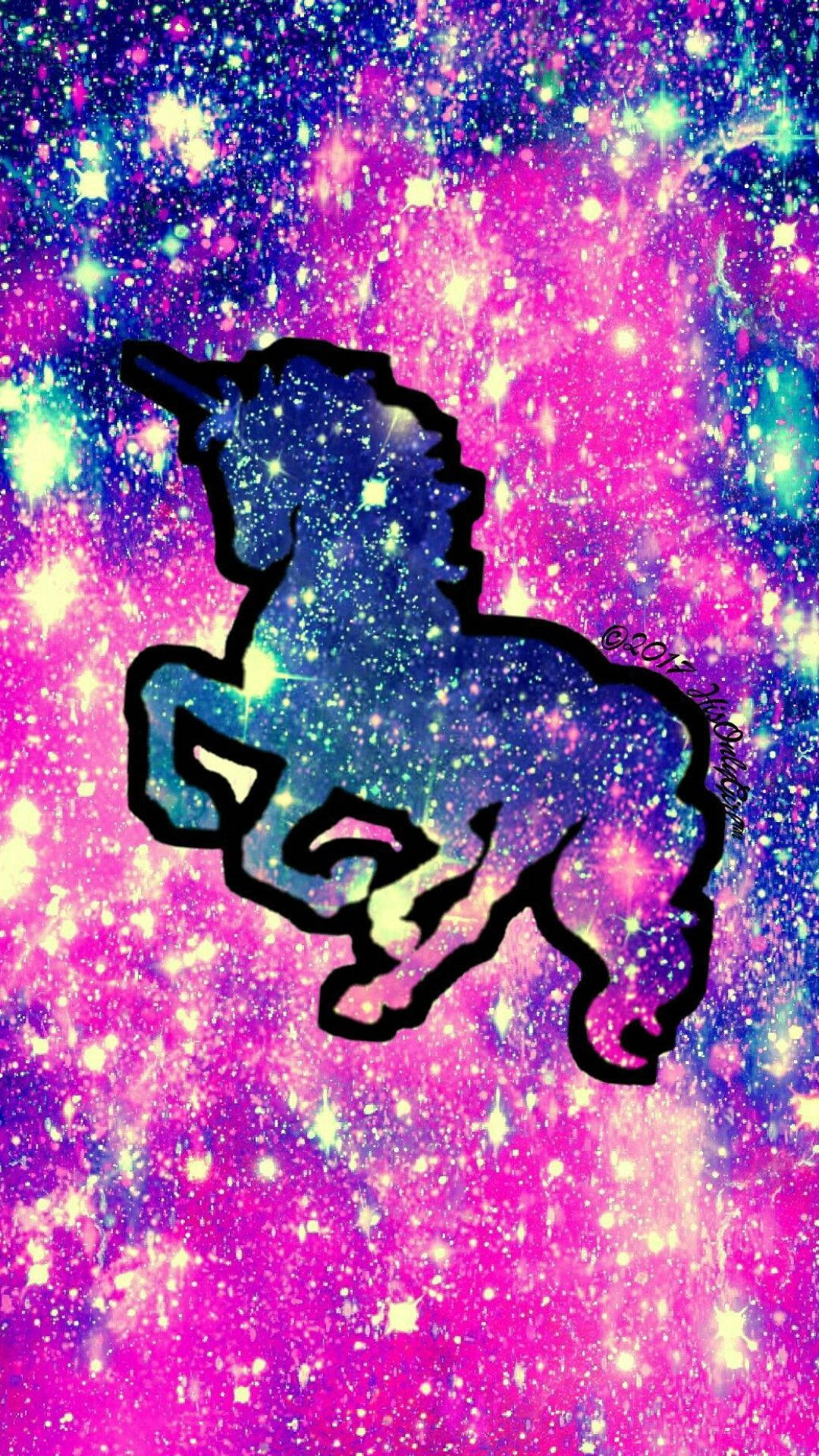 Sevimli Galakside Unicorn Duvar Kağıdı