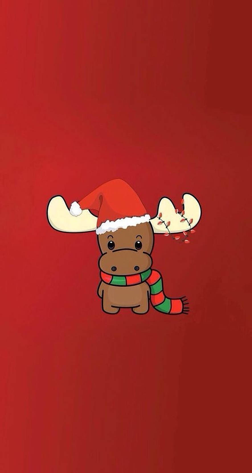 Sevimli Geyik Noel Posteri Duvar Kağıdı