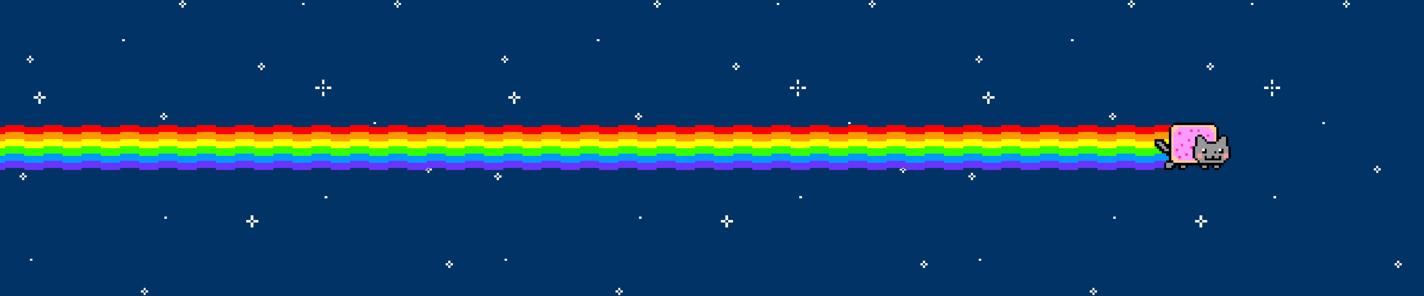 Sevimli Gökkuşağı Nyan Cat Pixel 3 Monitör Arka Planı Duvar Kağıdı
