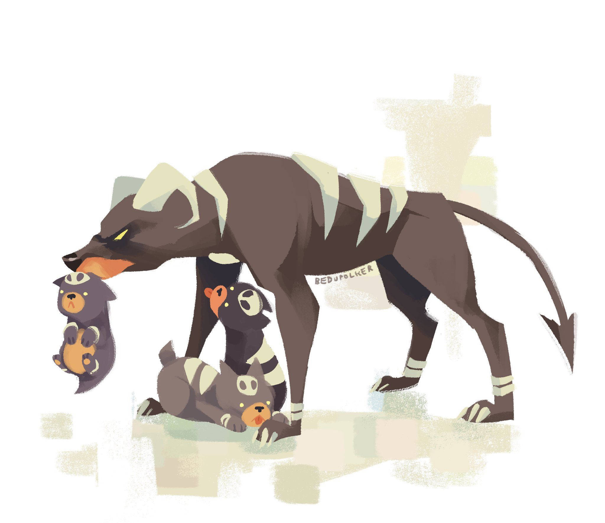 Sevimli Houndoom Ailesi Duvar Kağıdı