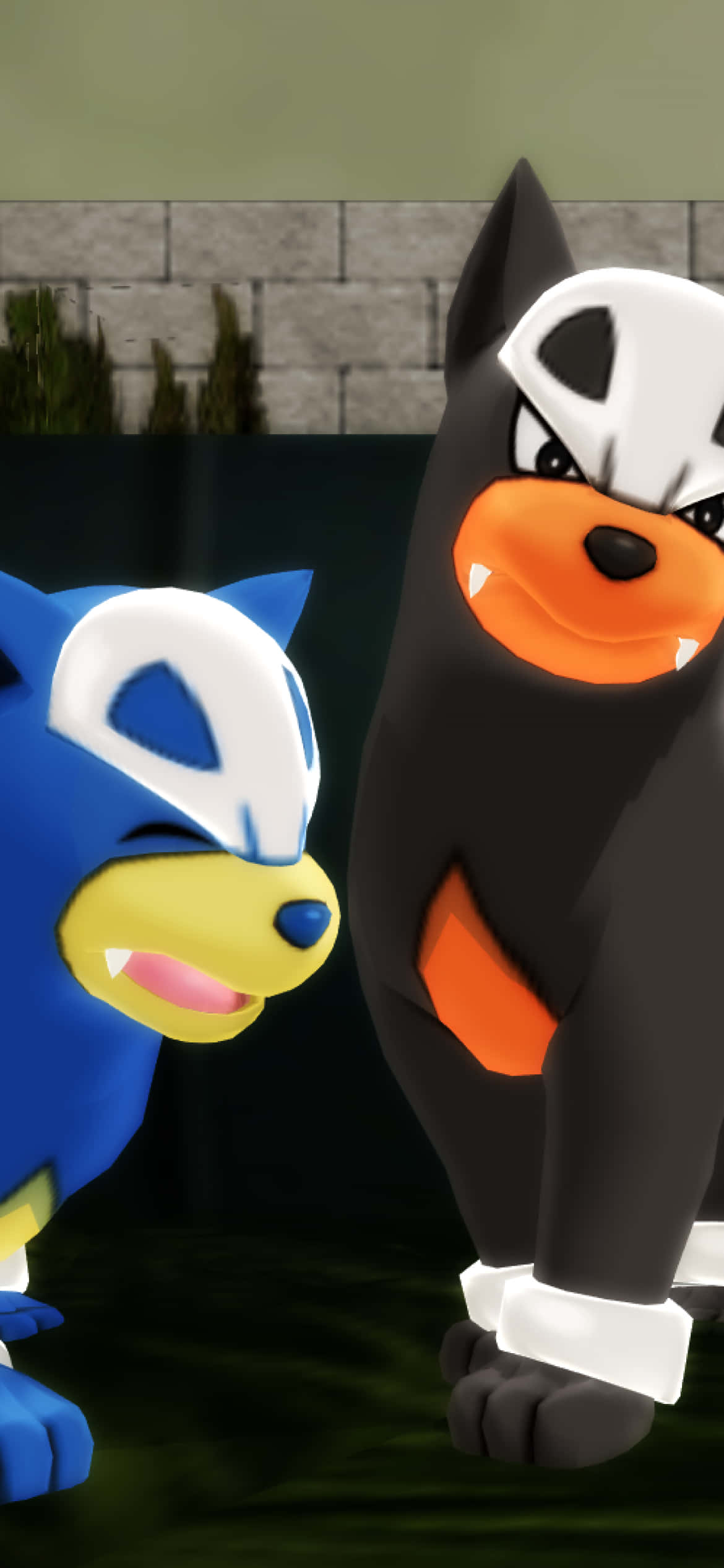 Sevimli Houndour ve Parıltılı Houndour Telefon Duvar Kağıdı