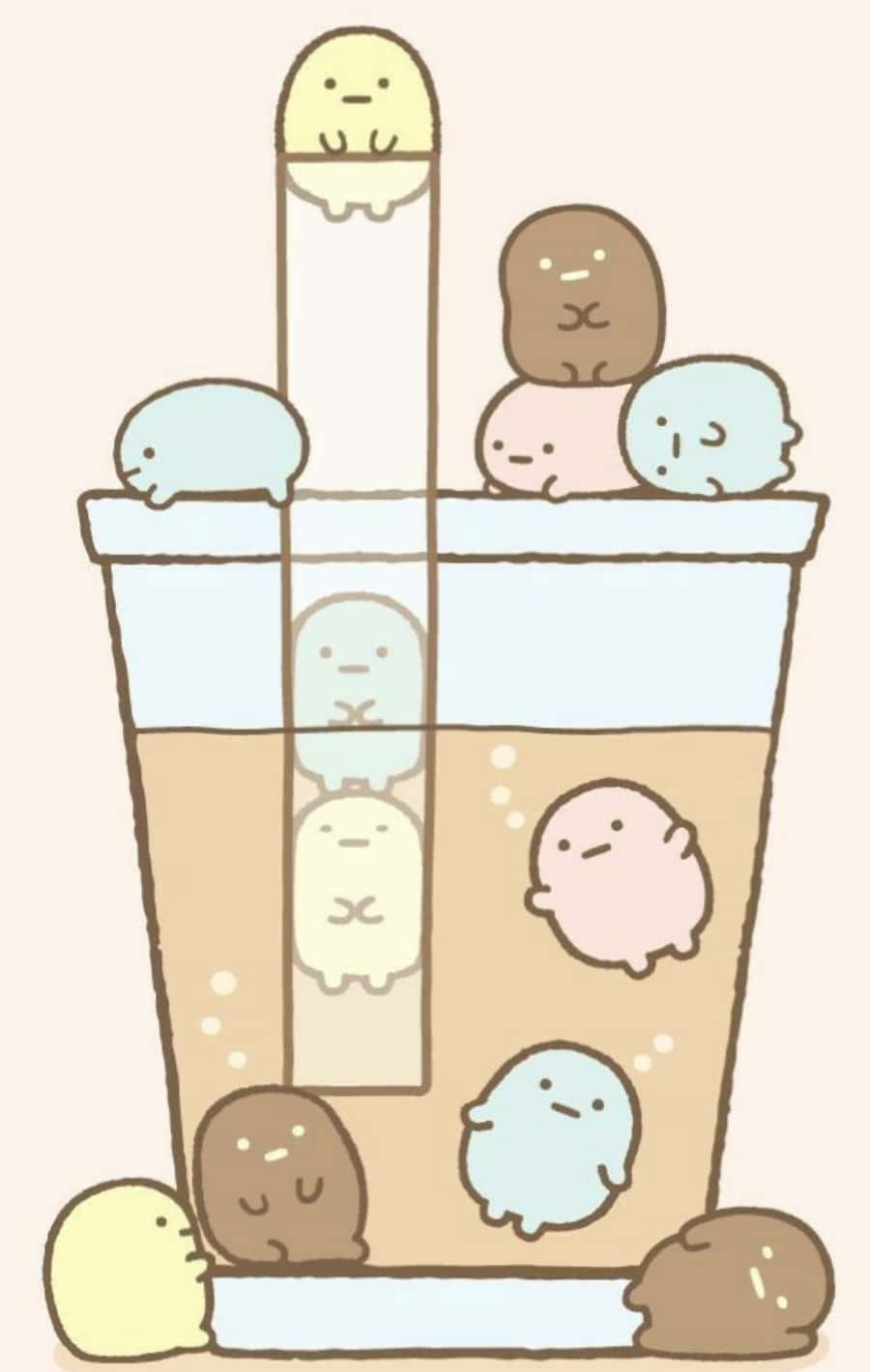 Sevimli Karakterlerle Dolu, Hayat Dolu Bir Kawaii İllüstrasyonu Duvar Kağıdı