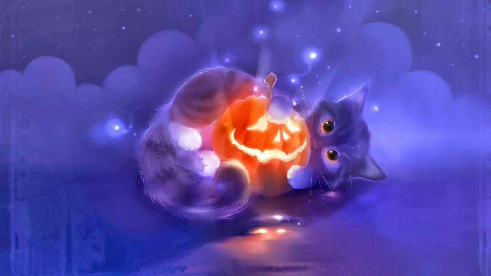 Sevimli Kawaii Anime Kedi Görseli Duvar Kağıdı