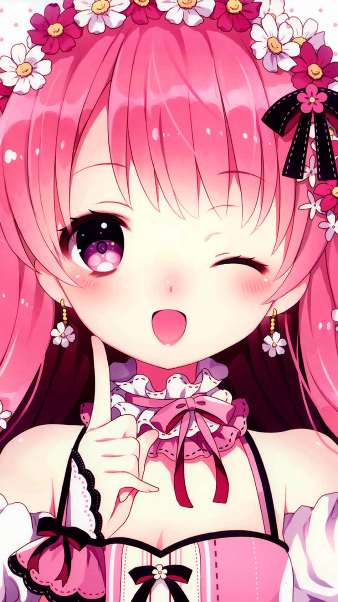 Sevimli Kawaii Anime Kızı iPhone Ekranı Duvar Kağıdı