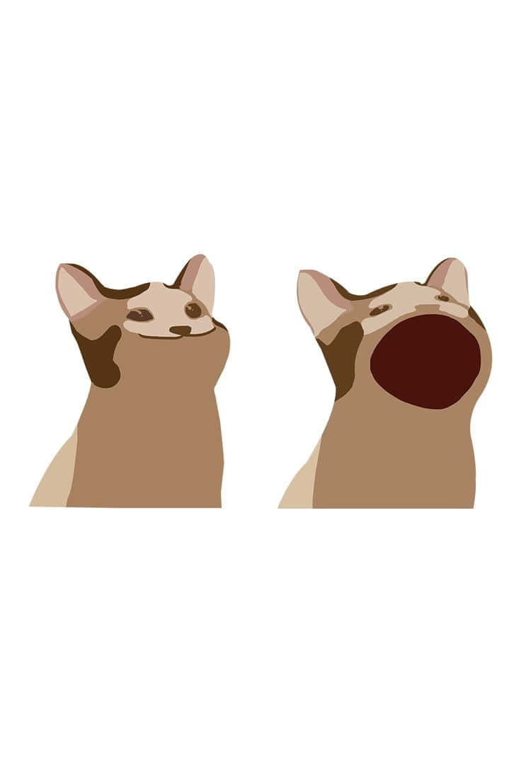 Sevimli Lanetli Kedi Resmi Çizimi Duvar Kağıdı