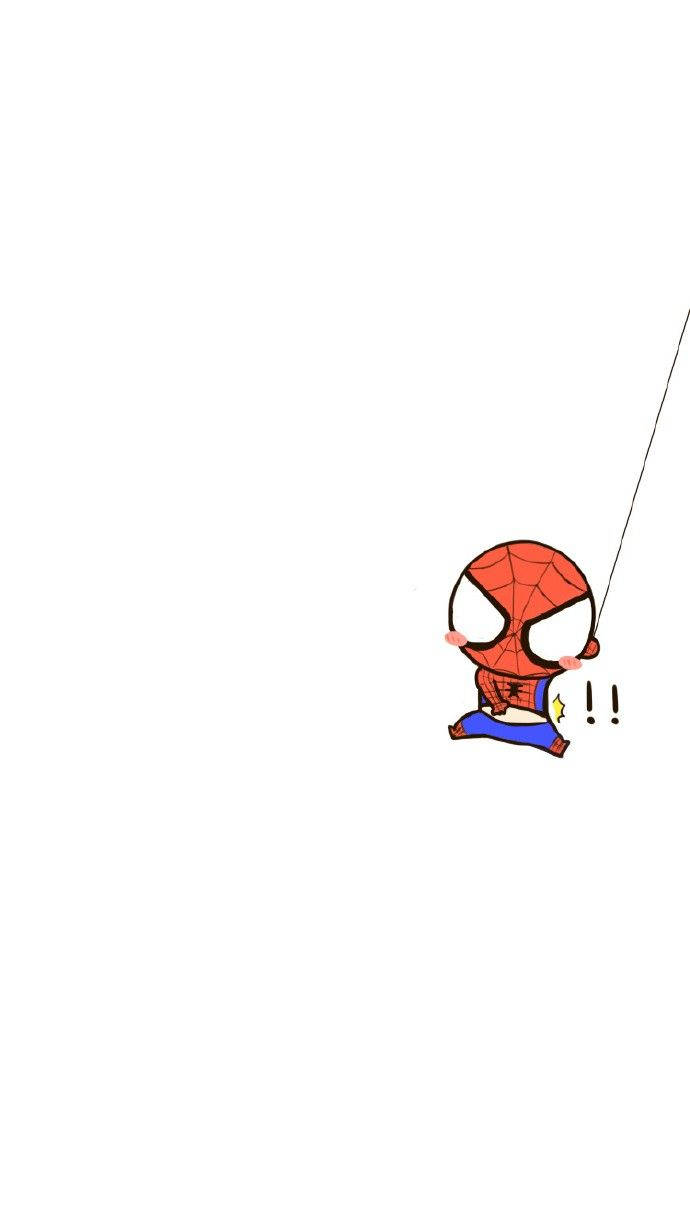 Sevimli Marvel Spider-man Sallanıyor Duvar Kağıdı