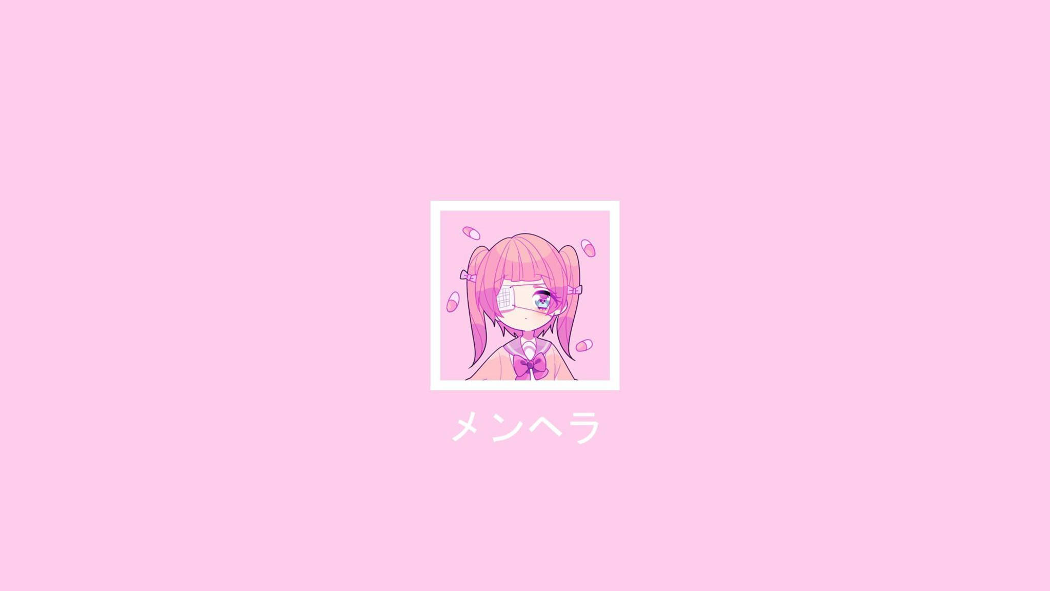 Sevimli Menhera Pembe Anime Estetiği Duvar Kağıdı