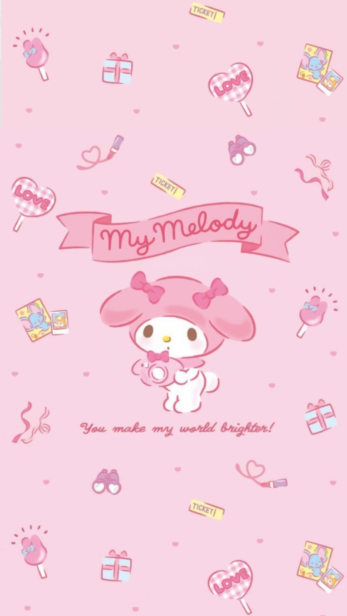 Sevimli My Melody Sanrio Çizgi Karakteri Duvar Kağıdı