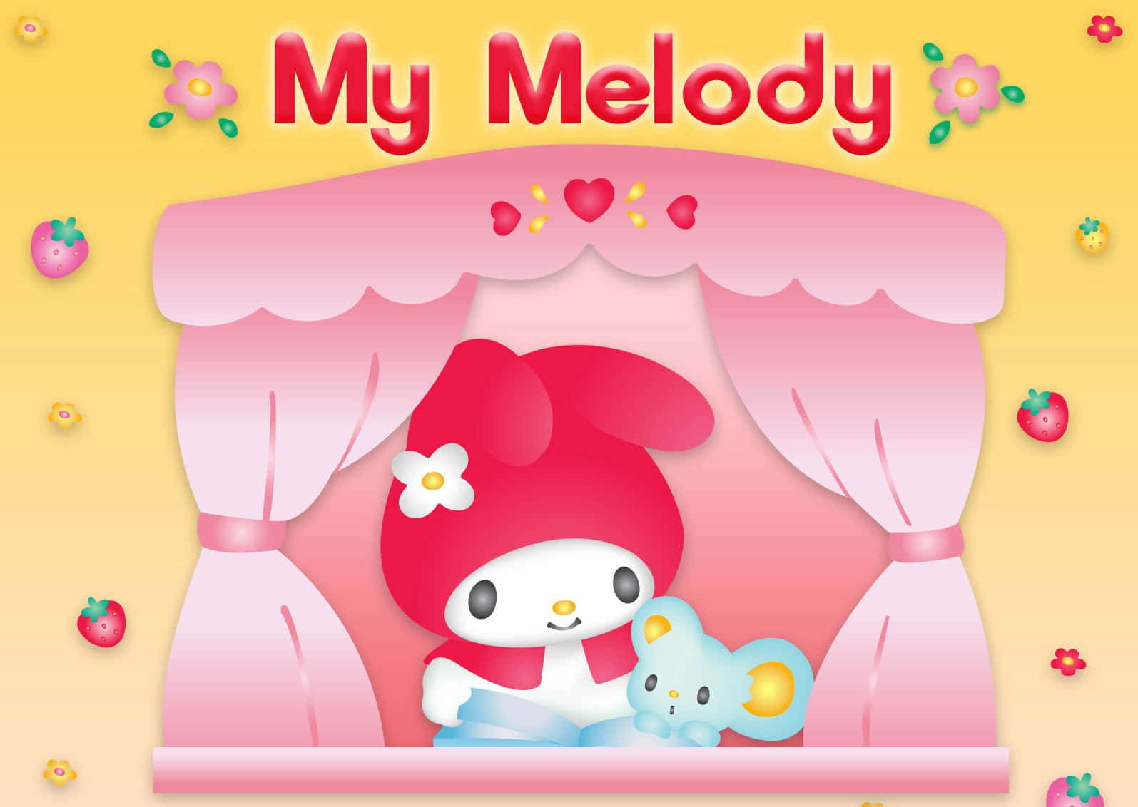 Sevimli My Melody ve Flat Faresi Duvar Kağıdı