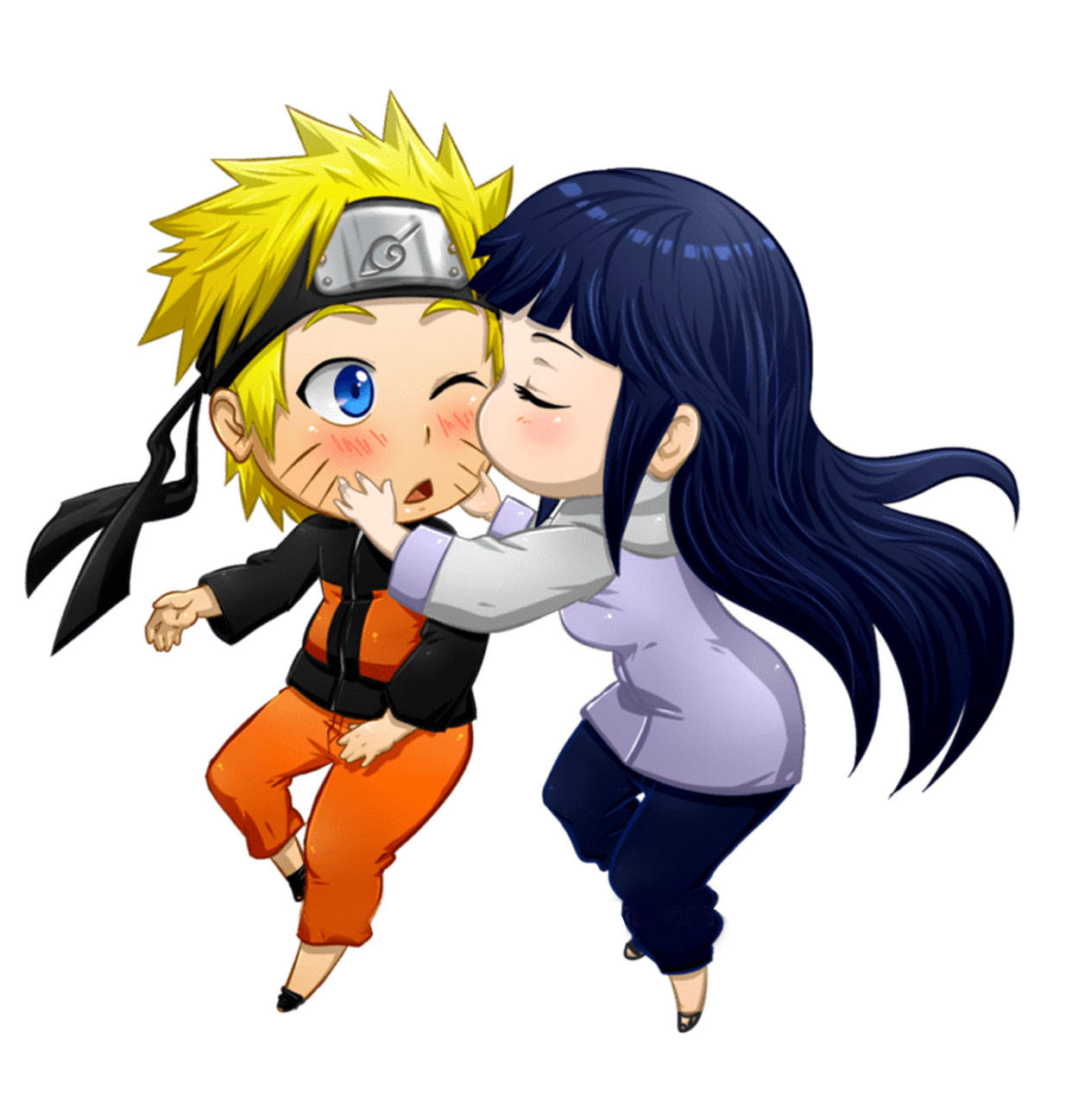 Sevimli Naruto Chibi Öpücüğü Duvar Kağıdı
