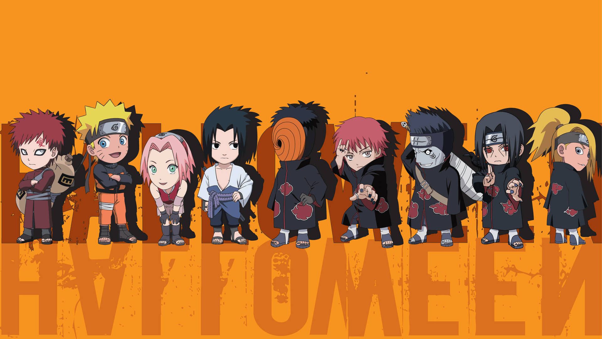 Sevimli Naruto Cadılar Bayramı Sanatı Duvar Kağıdı