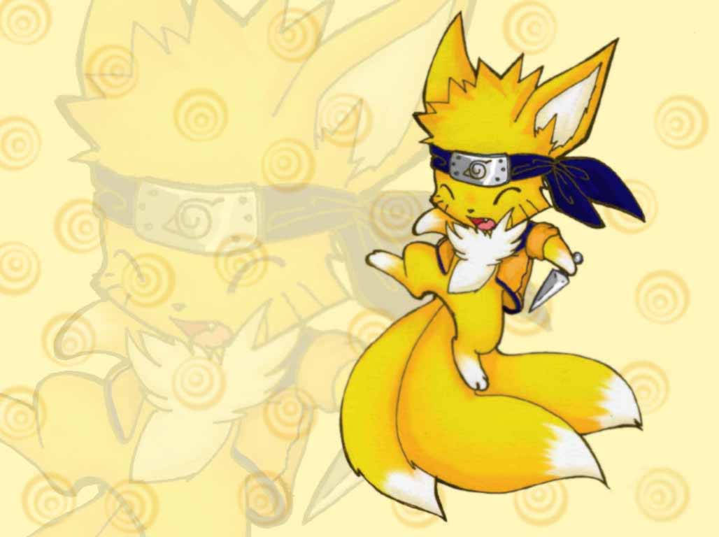 Sevimli Naruto Chibi Kyuubi Duvar Kağıdı