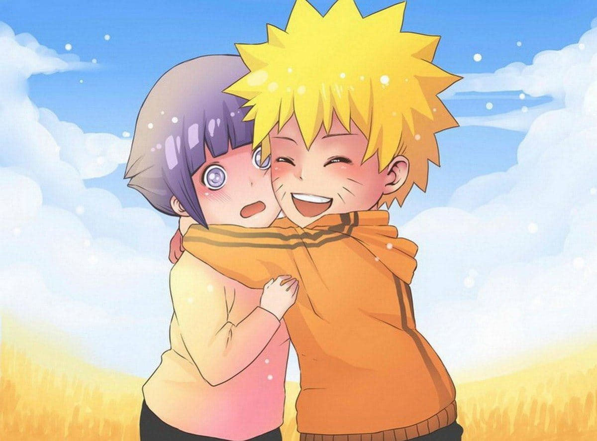 Sevimli Naruto Kucaklaması Duvar Kağıdı