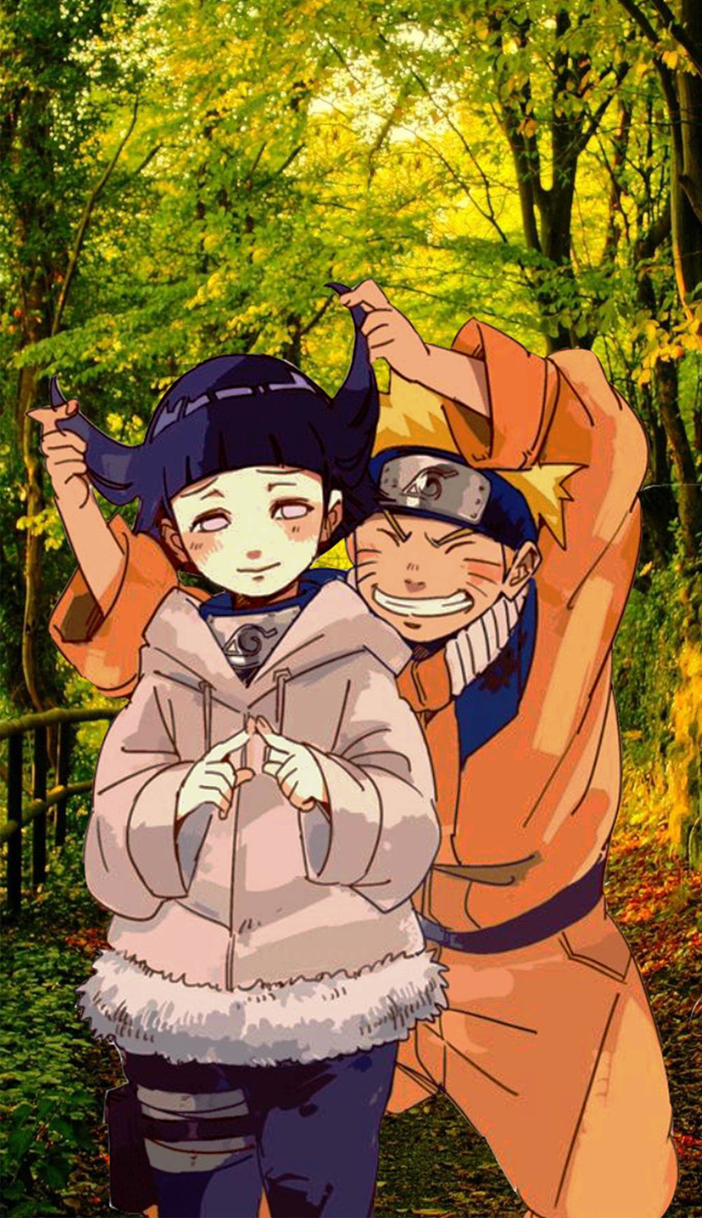 Sevimli Naruto Orman Estetiği Duvar Kağıdı