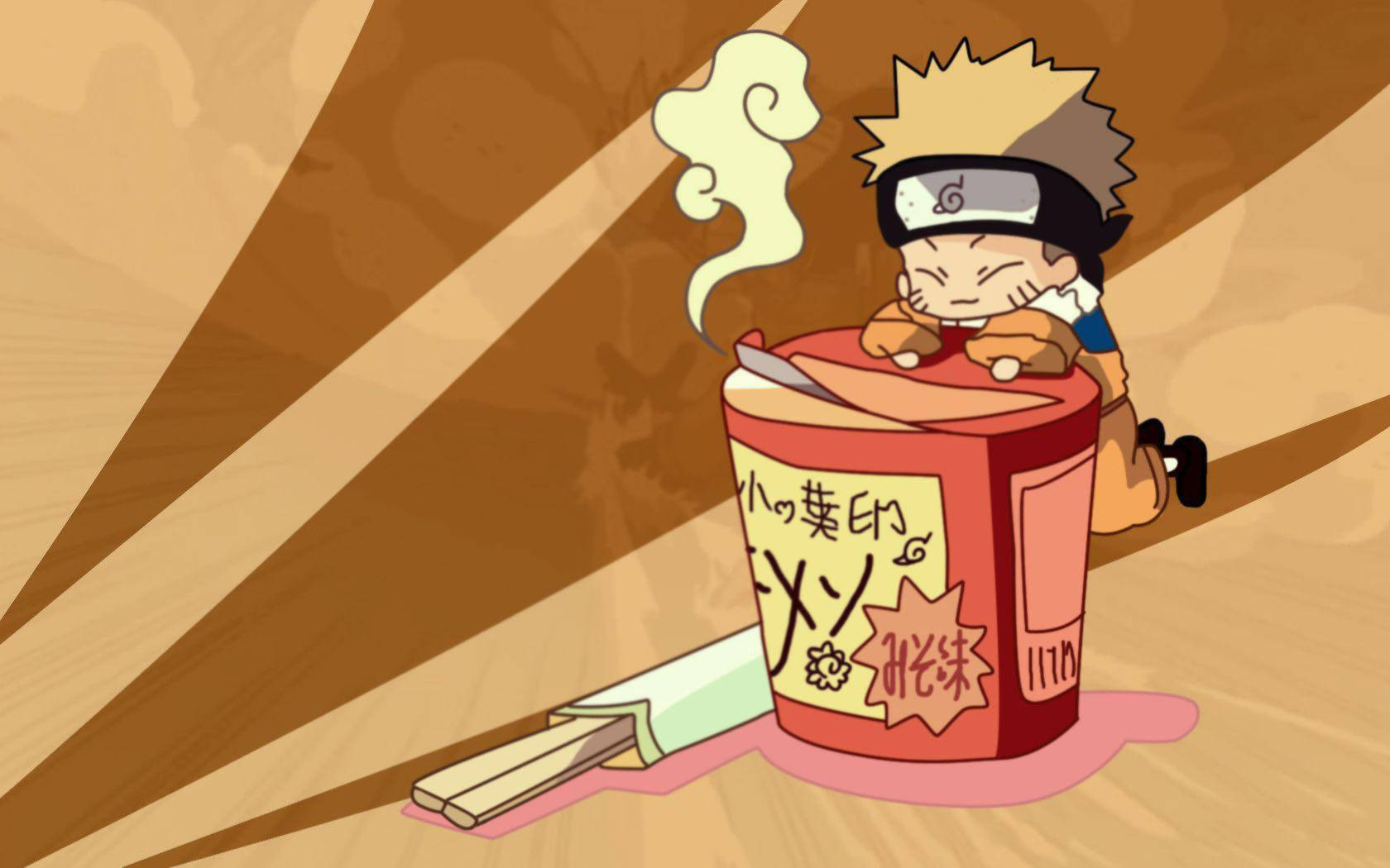 Sevimli Naruto Ramen Kupası Duvar Kağıdı