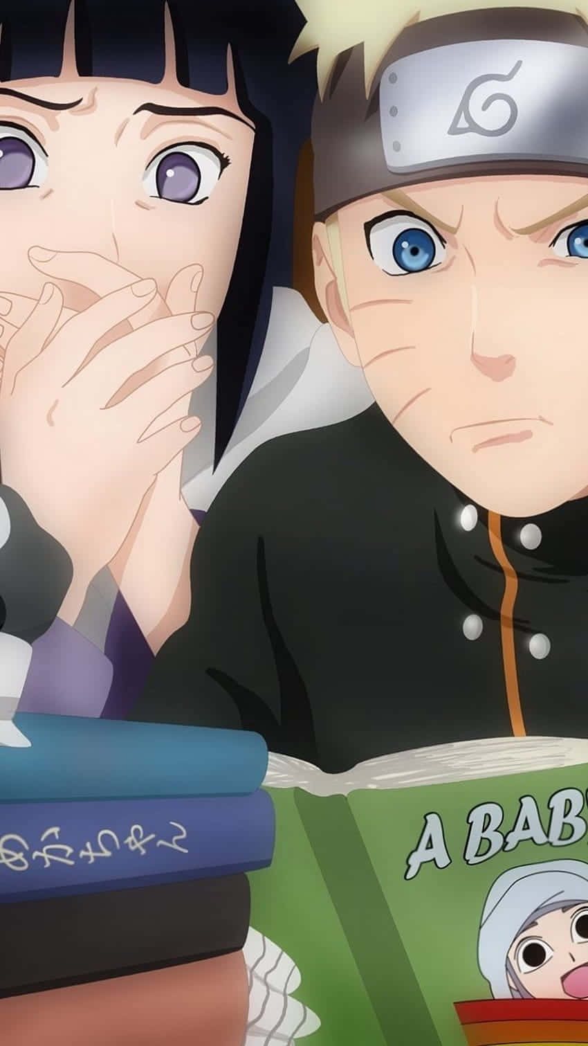 Sevimli Naruto ve Hinata Kitap Okuyor Duvar Kağıdı