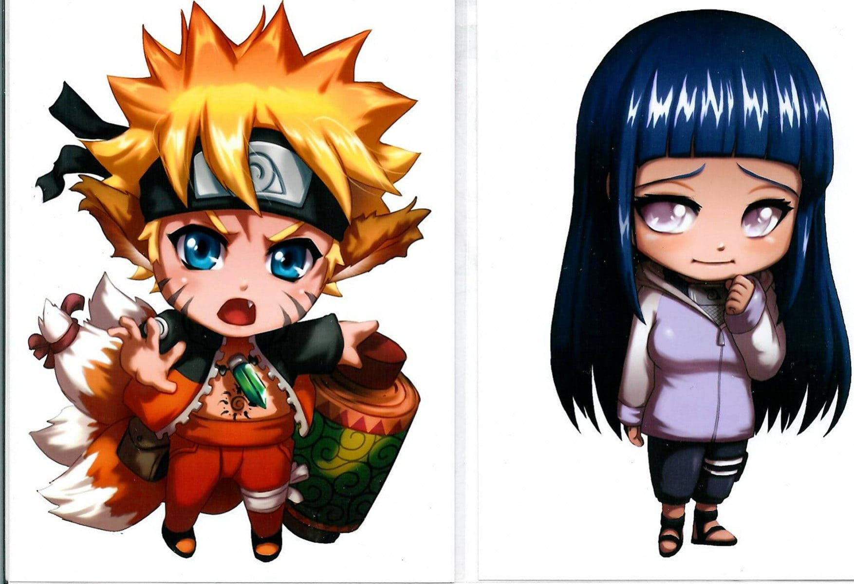 Sevimli Naruto ve Hinata Dijital Sanatı Duvar Kağıdı