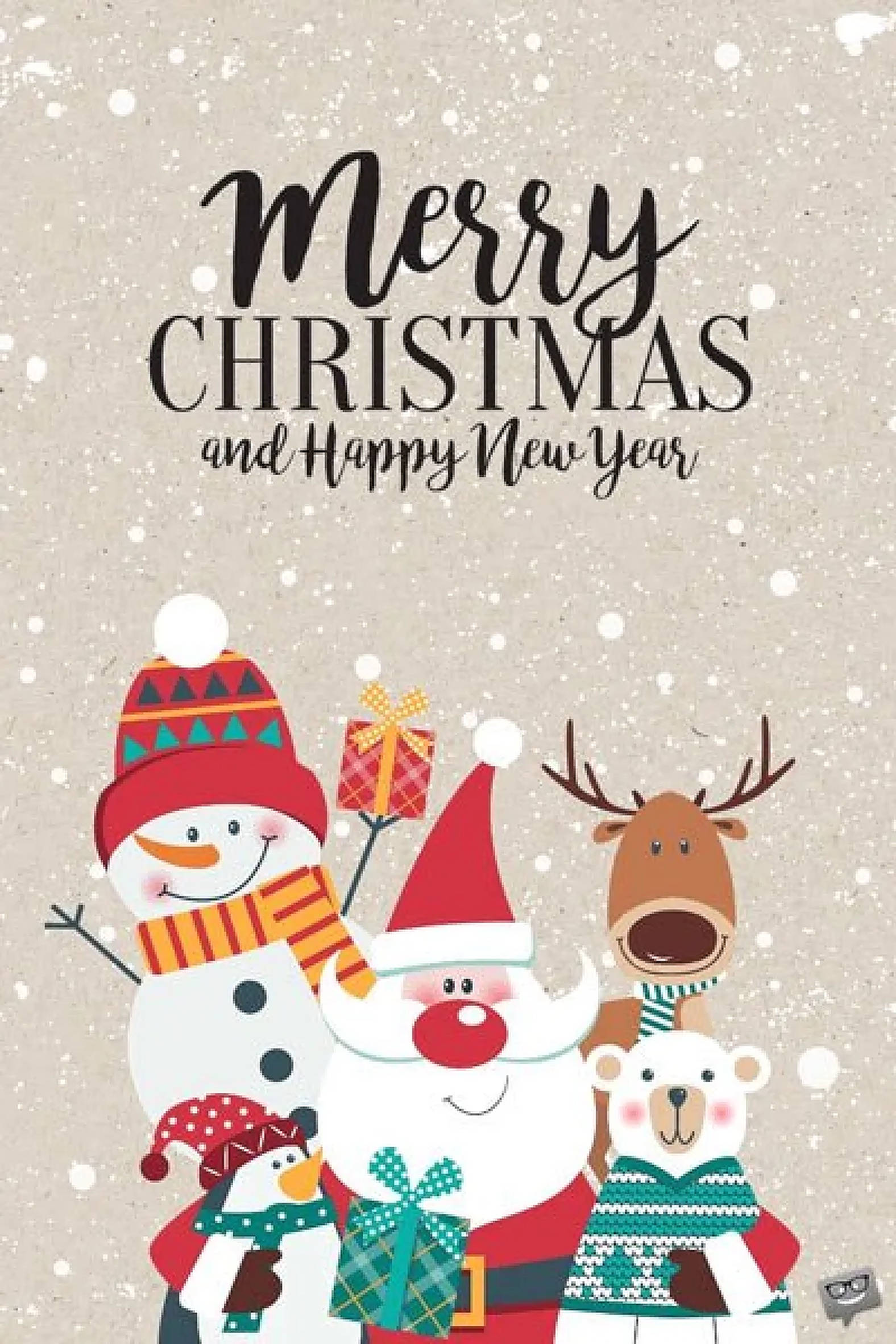 Sevimli Noel Babası Ren Geyiğiyle Duvar Kağıdı