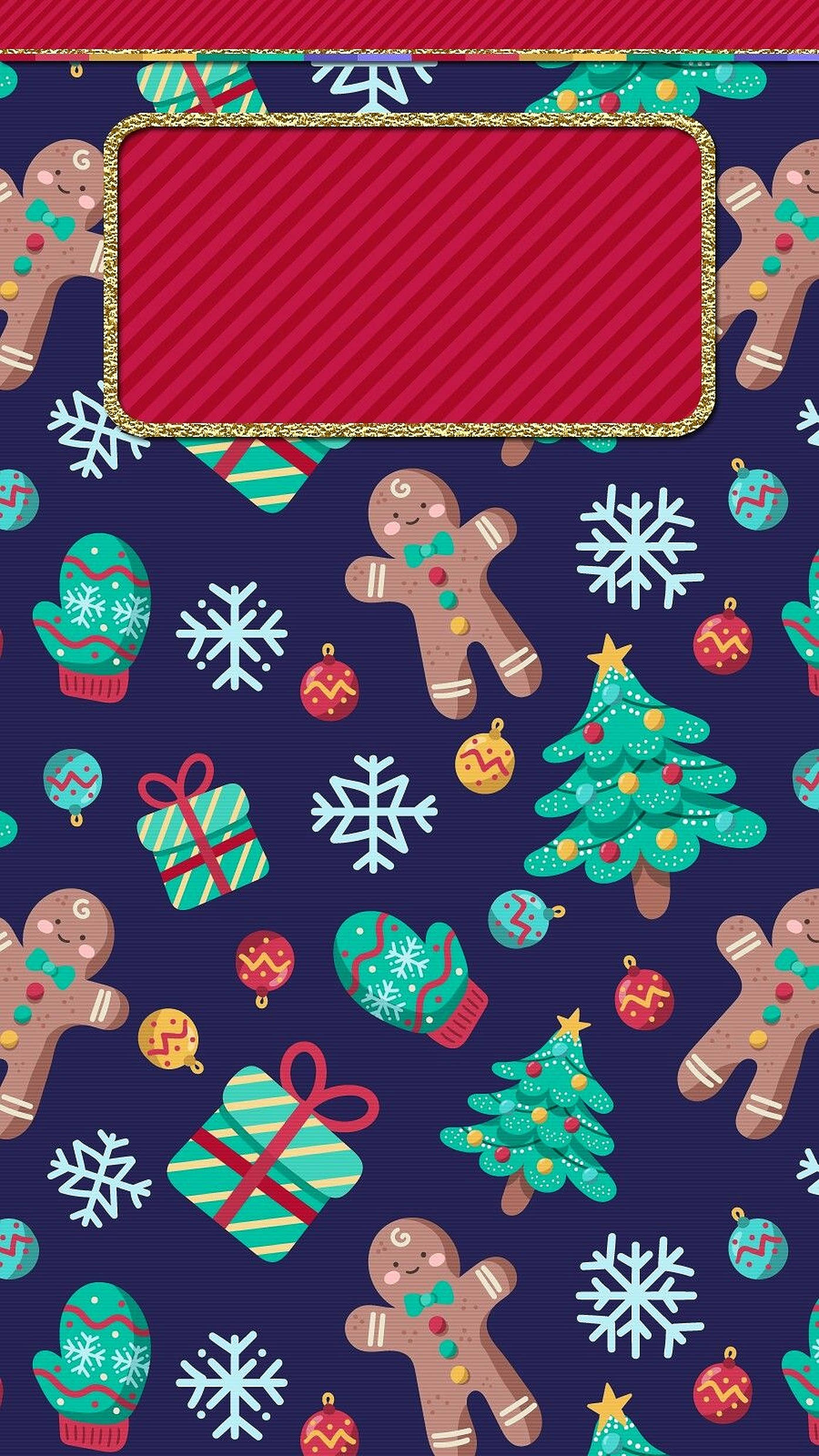 Sevimli Noel Zencefilli Kurabiye Adam Deseni Duvar Kağıdı