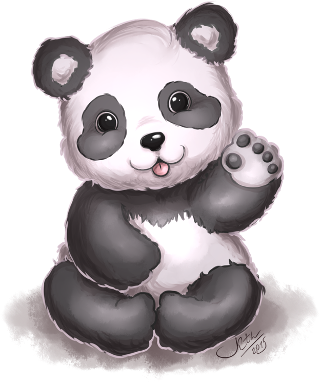Sevimli Panda Çizimi Duvar Kağıdı