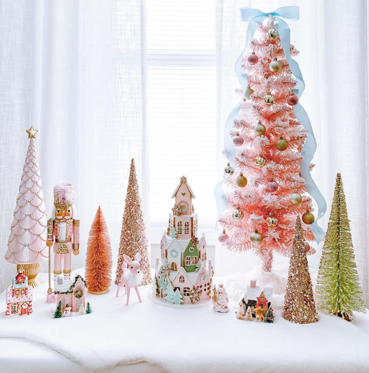 Sevimli Pastel Estetik Noel Ağacı Koleksiyonu Duvar Kağıdı