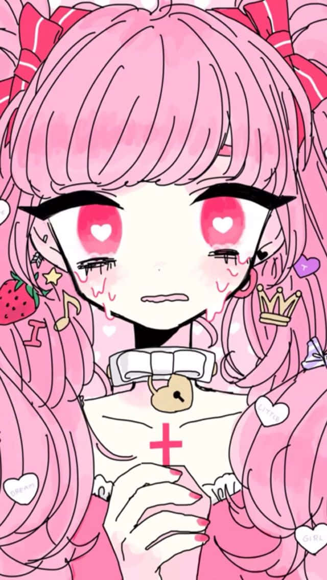 Sevimli Pastel Got Anime Kızı Dua Ediyor Duvar Kağıdı
