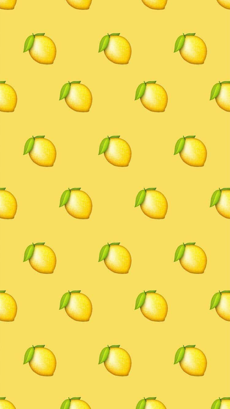 Sevimli Pastel Sarı Mango Deseni Duvar Kağıdı