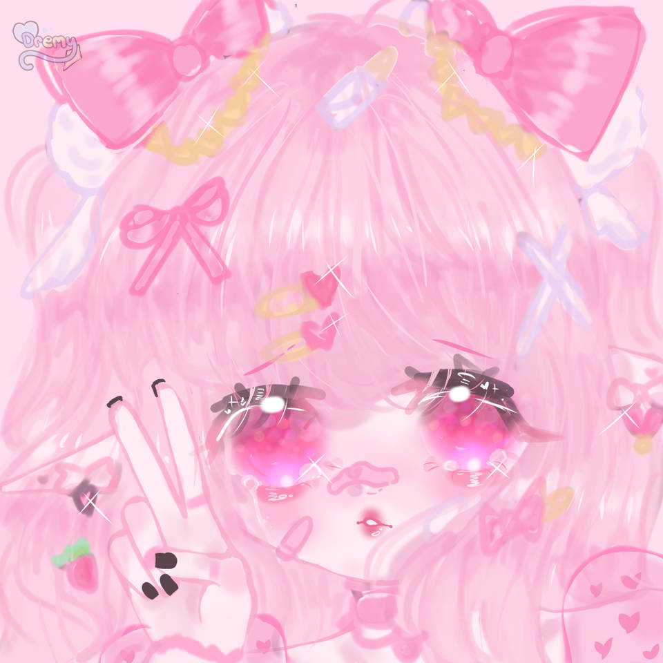Sevimli Pembe Anime Kız Profil Fotoğrafı Duvar Kağıdı