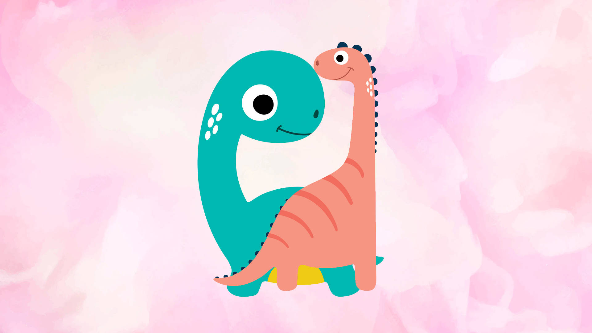 Sevimli Pembe Dinozor Yakın Arkadaş Duvar Kağıdı